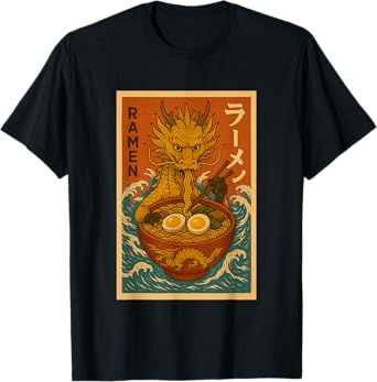 Dragon Eating Ramen Japanese Noodles Funny Gifts T-Shirt