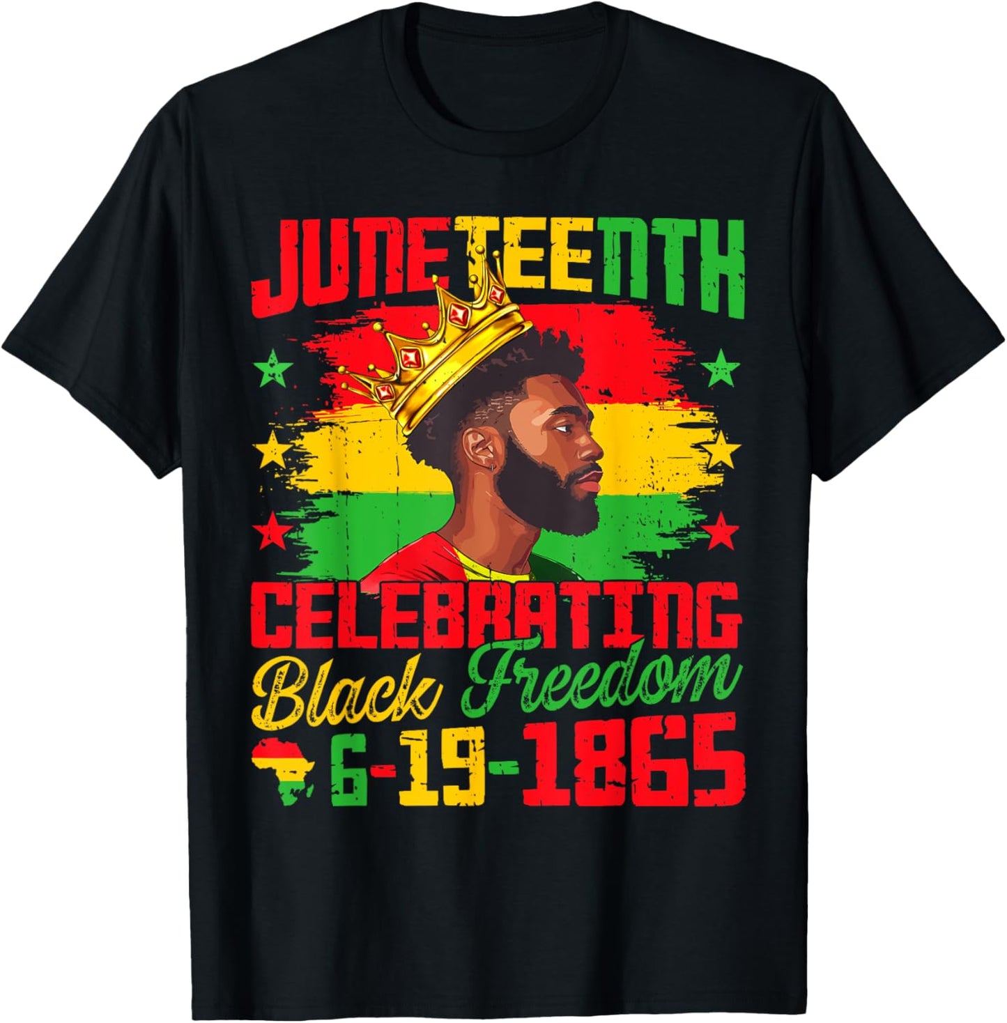 Juneteenth Shirts Men Celebrating Black Freedom Black King T-Shirt