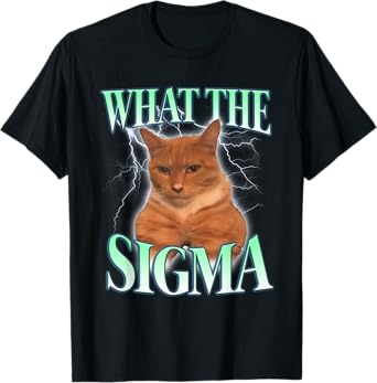 Vintage What The Sigma Lovely Animal Funny Cat-Meme Apparel T-Shirt