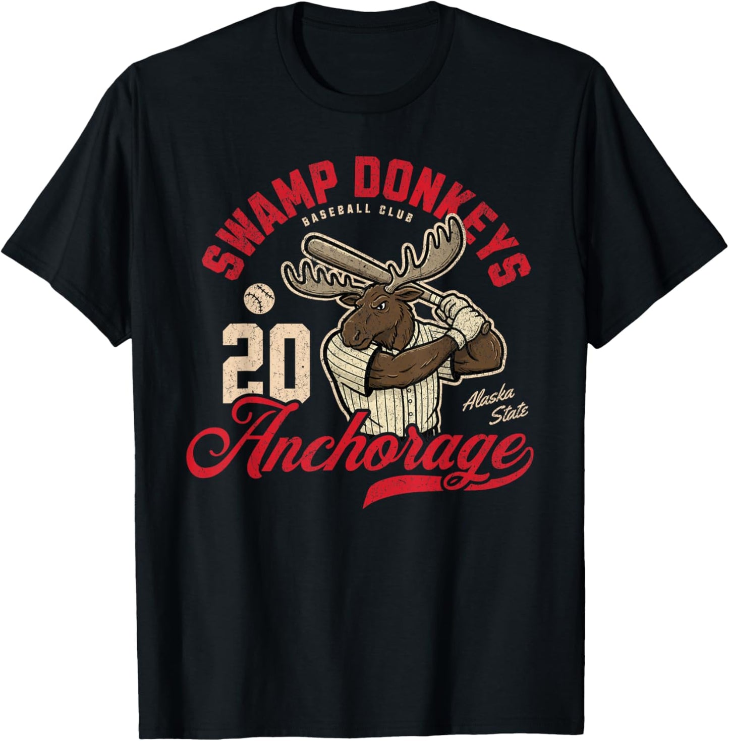 Retro Swamp Donkeys Anchorage Minor League Baseball Team Tee by TeeBrew