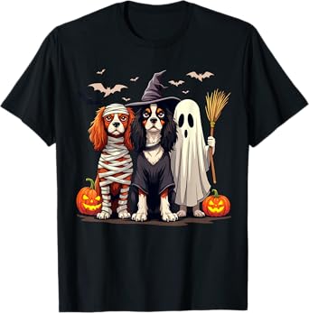 Cavalier King Charles Spaniel Halloween Costume Mum Witch T-Shirt