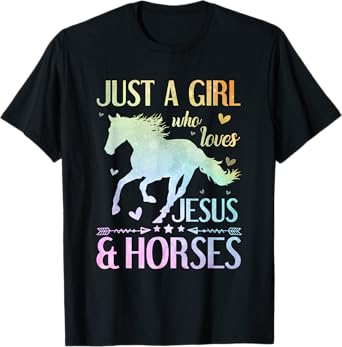 Jesus And Horses, Horse Gifts For Girls, Women T-Shirt