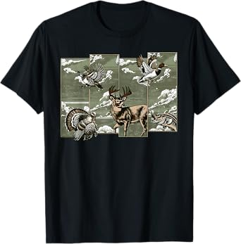 Wildlife Deer Duck Turkey Fish Hunter Nature T-Shirt