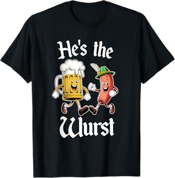 He's The Wurst Oktoberfest German Drinking Couple Matching T-Shirt