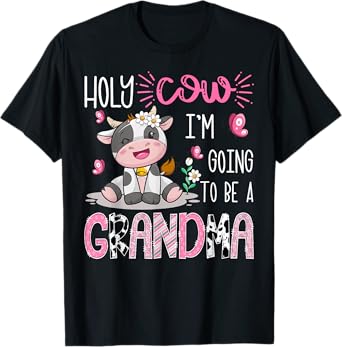 Holy Cow I'm Going To Be A Grandma Gender Reveal Party T-Shirt