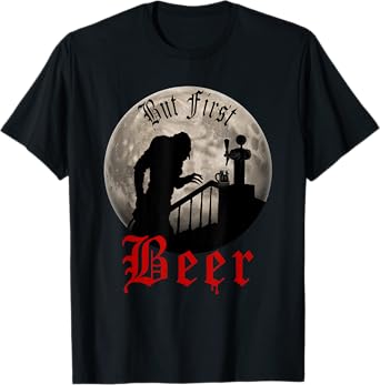 Funny Dracula Horror - Gothic Vampire Halloween Beer Lovers T-Shirt