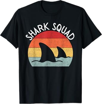 Retro Vintage Shark Fin 70s 80s Shark Squad Lover Week Group T-Shirt