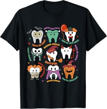 Halloween Dental Boo Crew Dentist Costume Teeth Women Men T-Shirt