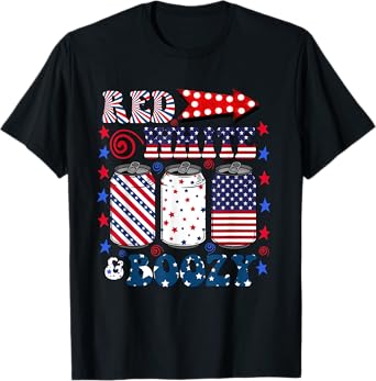 Red White and Booze 4th of July Funny Drinking T-Shirt