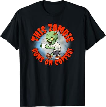 Halloween Humor Coffee Addict Zombie Frit-Tees T-Shirt
