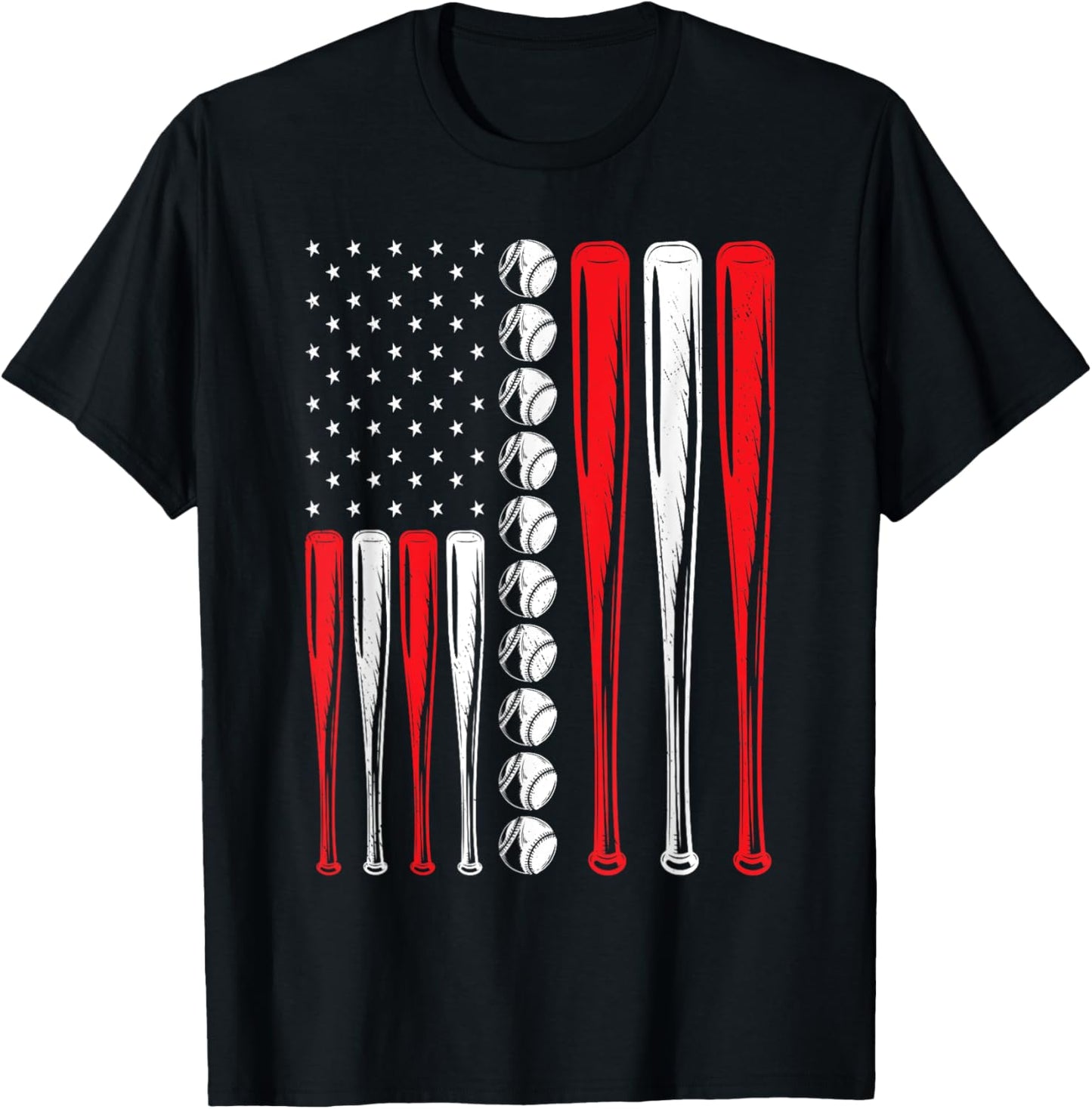Patriotic Baseball 4th Of July Men Usa American Flag Boys T-shirt