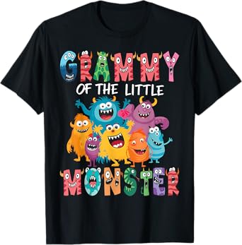 Grammy Of The Little Monster Kids 1St Birthday Party T-Shirt