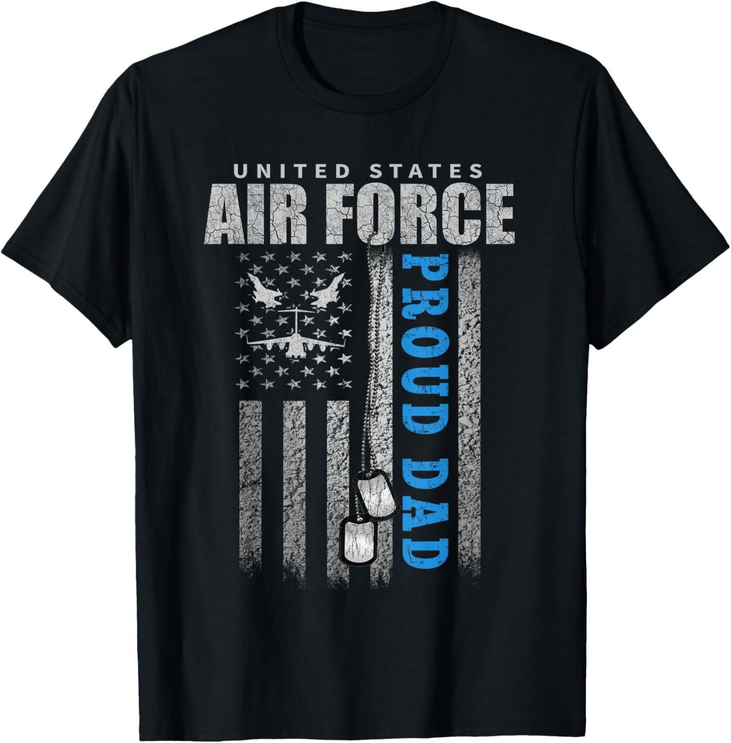 Proud Air Force Dad Of The US Air Force USA Flag T-Shirt