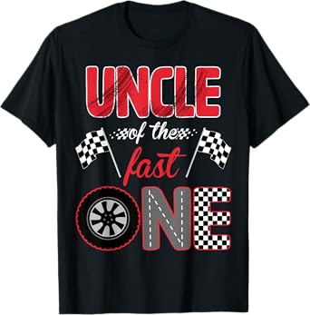 Uncle Of The Fast One Birthday 1st Race Car Family T-Shirt