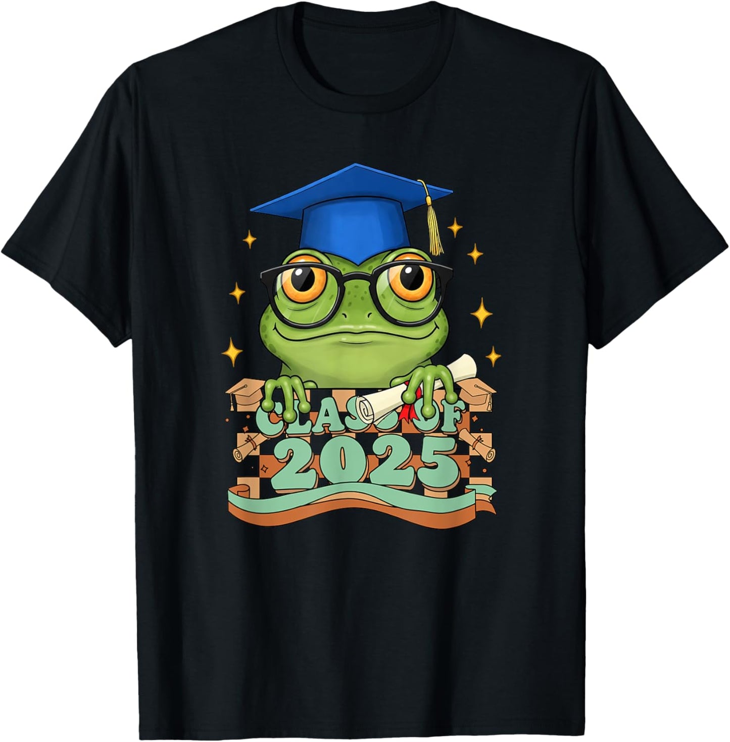 Graduate Frog Class Of 2025 Kids Mens Womens Graduation T-Shirt