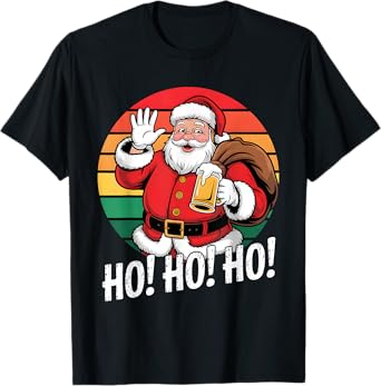 Funny Beer Father Christmas Xmas Pub Bar Party T-Shirt