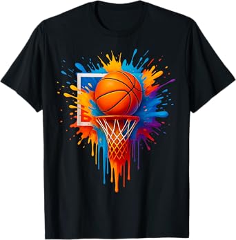 Colorful Basketball Tie Dye Funny Gift For Men Women Boy Kid T-Shirt