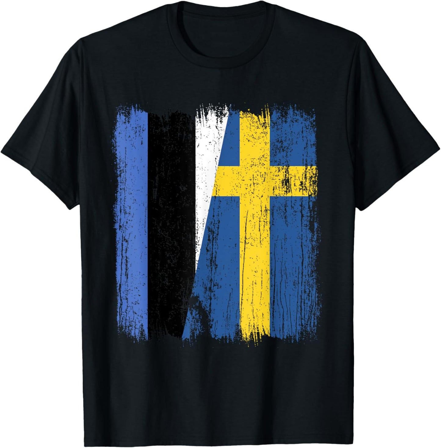 Estonia Sweden Half Flag Estonian Swedish Roots T-Shirt