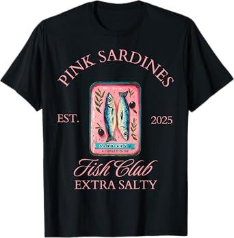 Sardine Tinned Fish Club Cute Womens Salty Summer Social Top T-Shirt