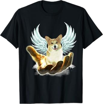 Angel Corgi Golden Hand Heaven Wings God T-Shirt