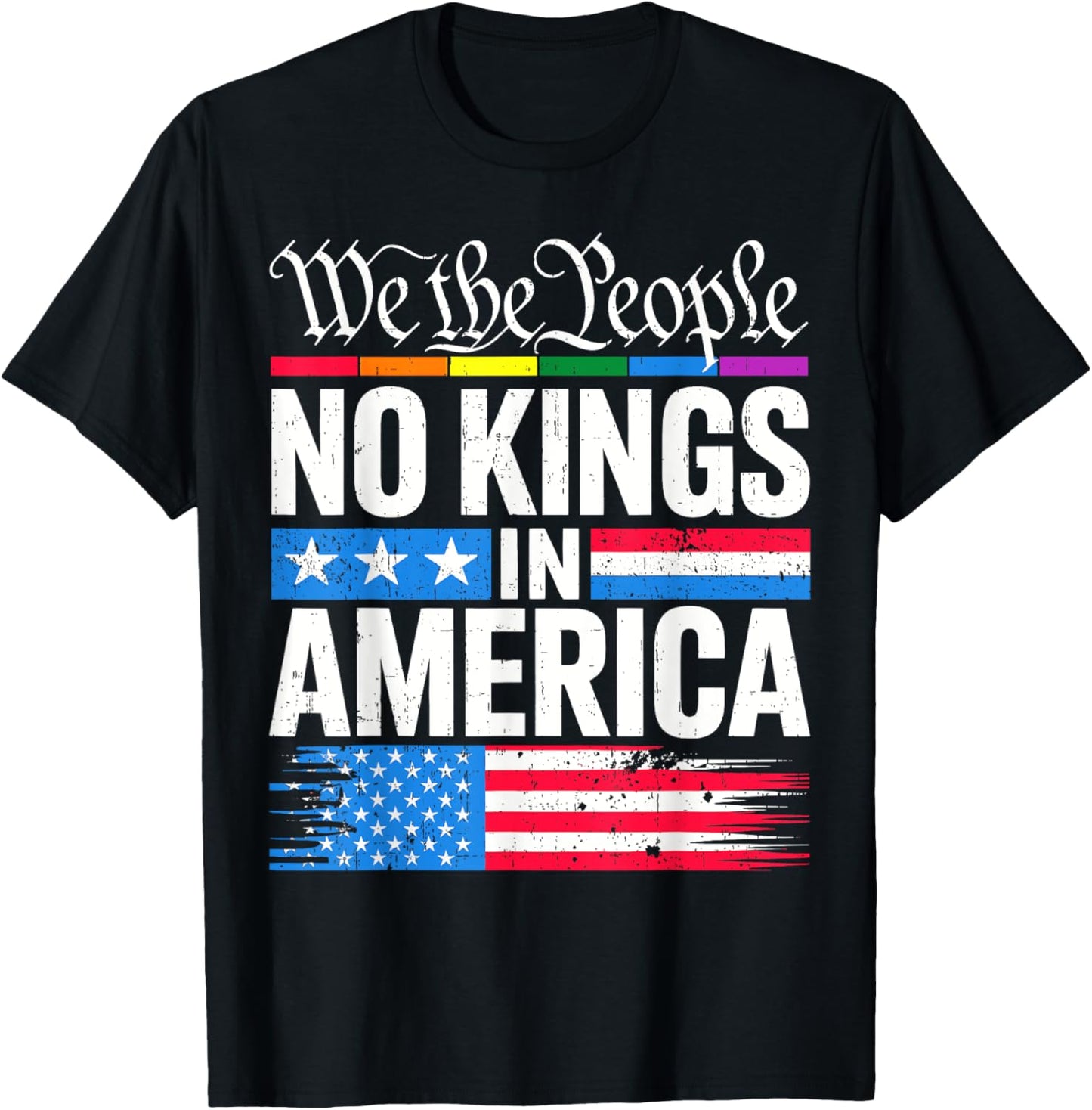 No Kings In America Shirt Rejecting Kings Patriotic Usa Men T-shirt