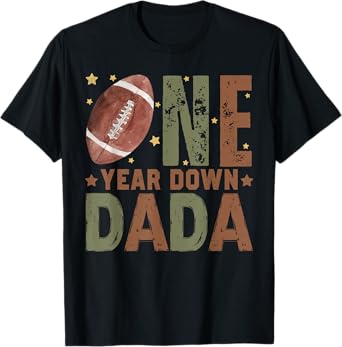 Dada Of The 1 Year Old Football 1st Year Down Birthday Boy T-Shirt