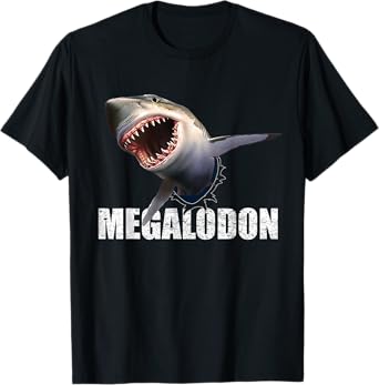 Mens Megalodon Shark Shirt Prehistoric Ocean Humor Gift Tee T-Shirt
