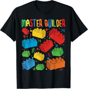 Master Builder Kids Block Building Brick Builder T-Shirt
