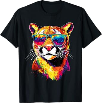 Puma Big Cat Mountain Lion Cougars Pumas Panther Cute Cougar Men Women Kids T-Shirt