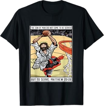 Funny Jesus Christian Playing Basketball Gift For Men Boy T-Shirt