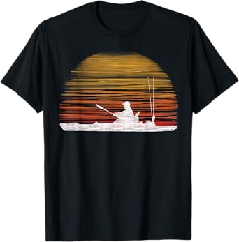 Kayak Fishing Graphic Fisherman Kayaking Angler Vintage T-Shirt
