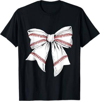 Baseball Mom Coquette Bow For Gameday T-Shirt