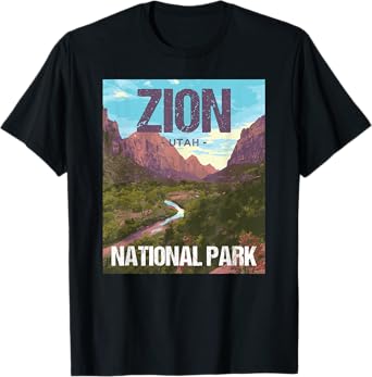 Zion National Park Utah Poster Design T-Shirt