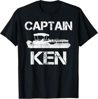 Captain Ken Pontoon Captain Funny Personalized Name Boat T-Shirt