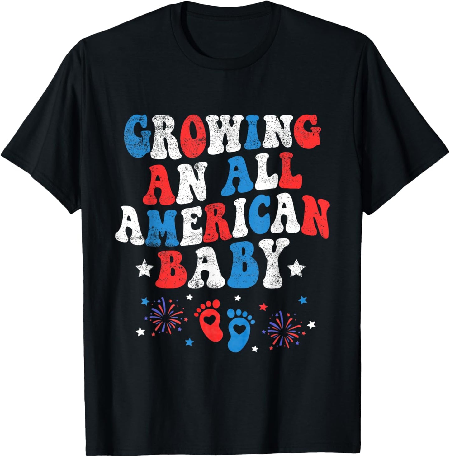 Growing An American Baby 4th Of July Pregnancy Announcement T-shirt
