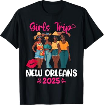 Black Girls Trip New Orleans 2025 Vacation Matching T-Shirt