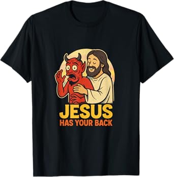 Jesus Has Your Back - Jesus Jiu Jitsu Retro T-Shirt