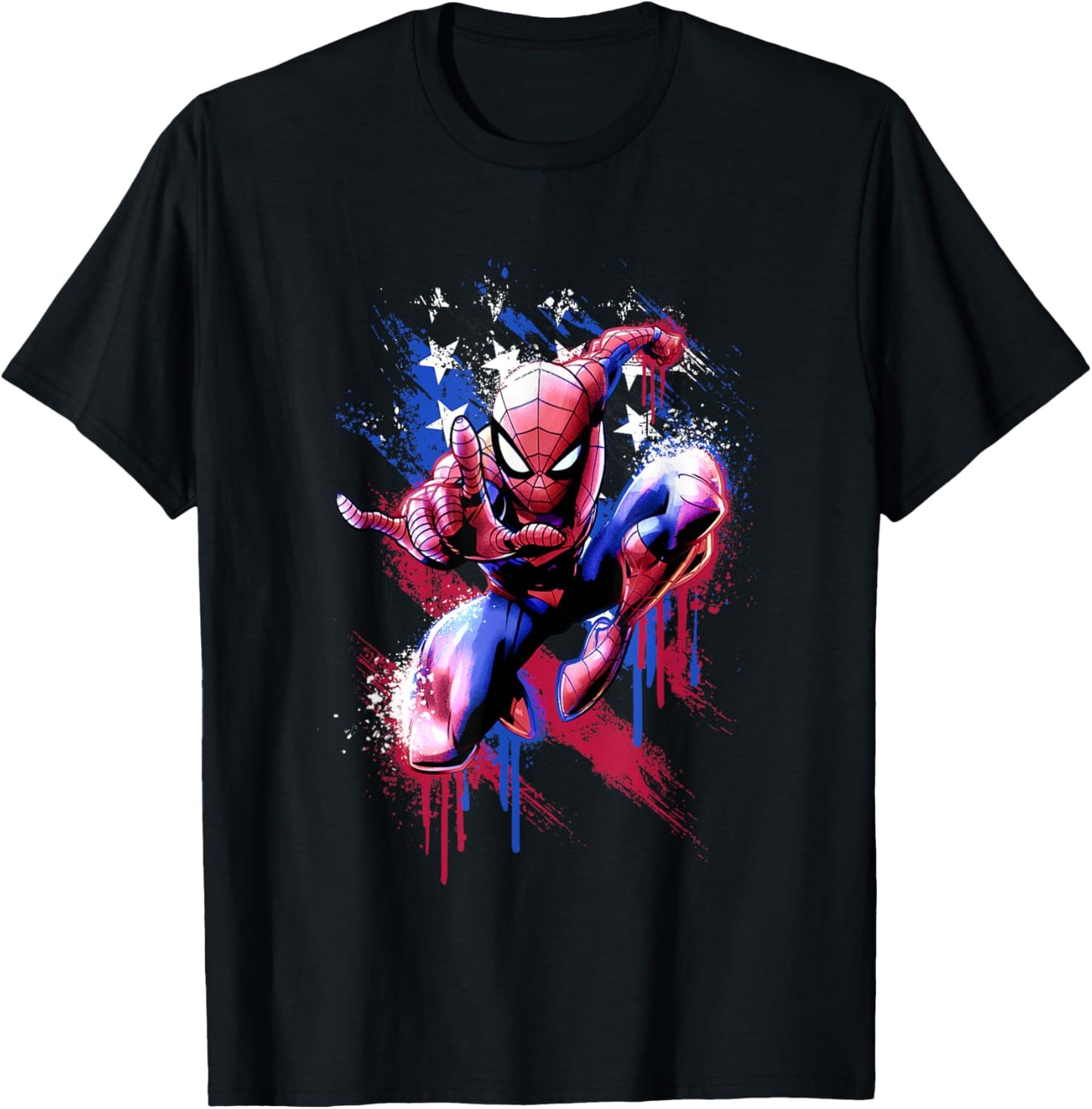 Marvel Spider-man 4th Of July Spider-man Americana Drip T-shirt
