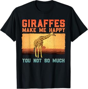 Cute Giraffe Design For Men Women Adult Safari Giraffe Lover T-Shirt