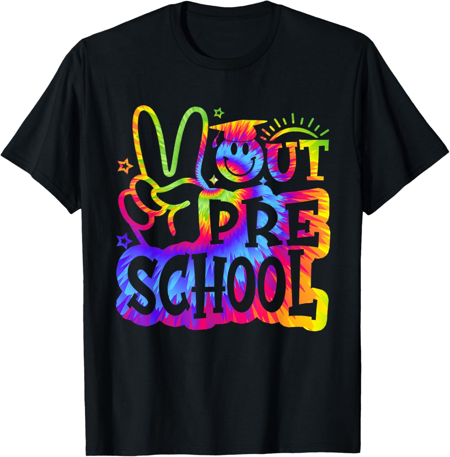 Peace Out Preschool Tie Dye Last Day Of School Graduation T-shirt by TeeBrew