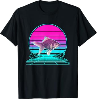 Vintage Retro Sunset Goldfish T-Shirt
