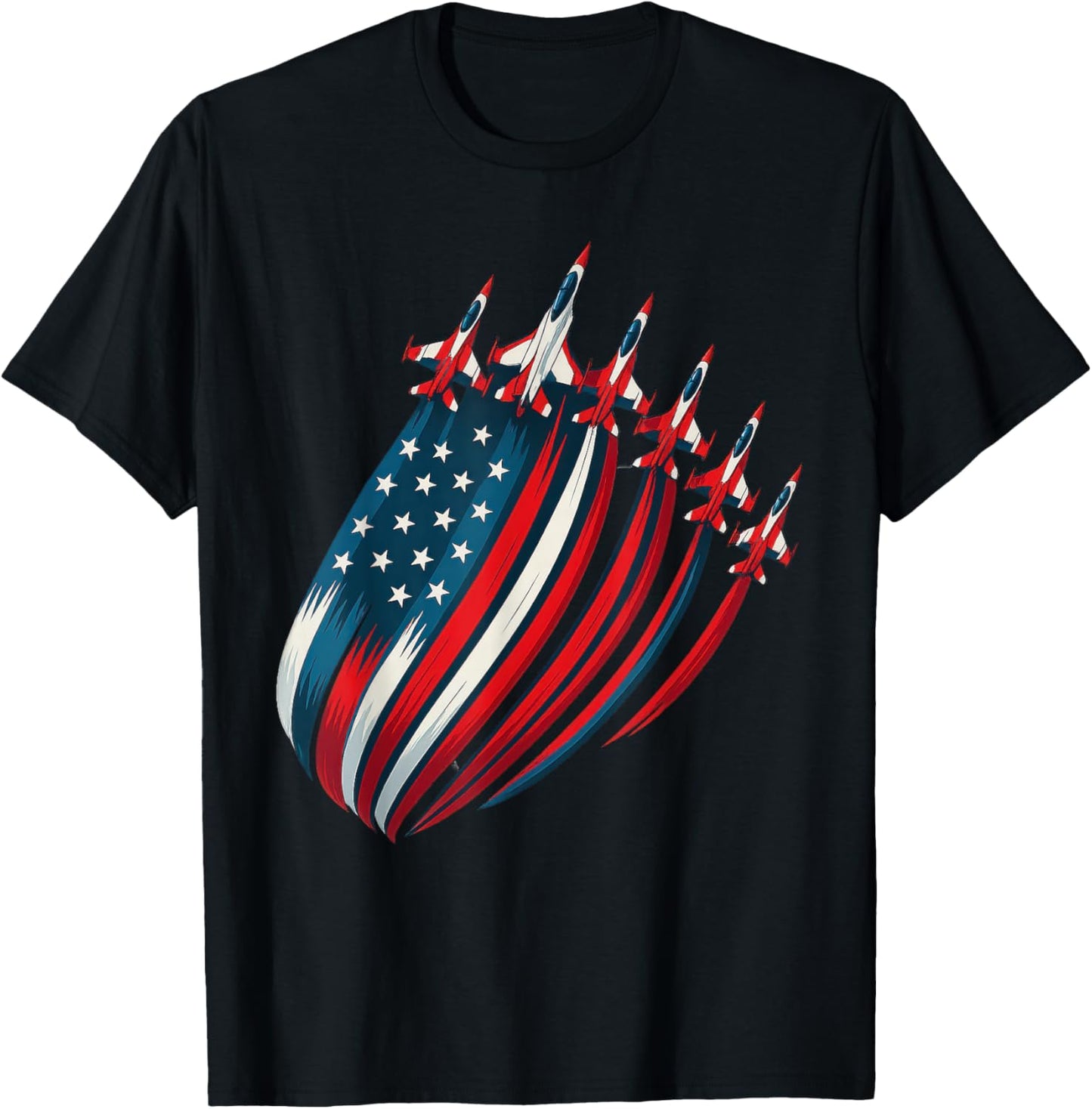 Patriotic Usa Flag Fighter Jets Boys 4th Of July T-shirt
