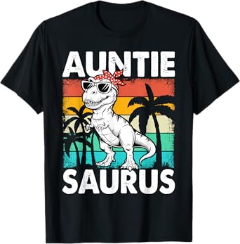 Auntiesaurus T Rex Dinosaur Auntie Saurus Family Matching T-Shirt