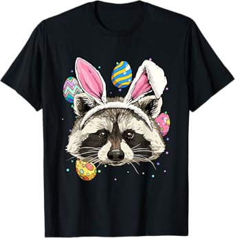 Easter Bunny Raccoon Lover Funny Easter Raccoon T-Shirt
