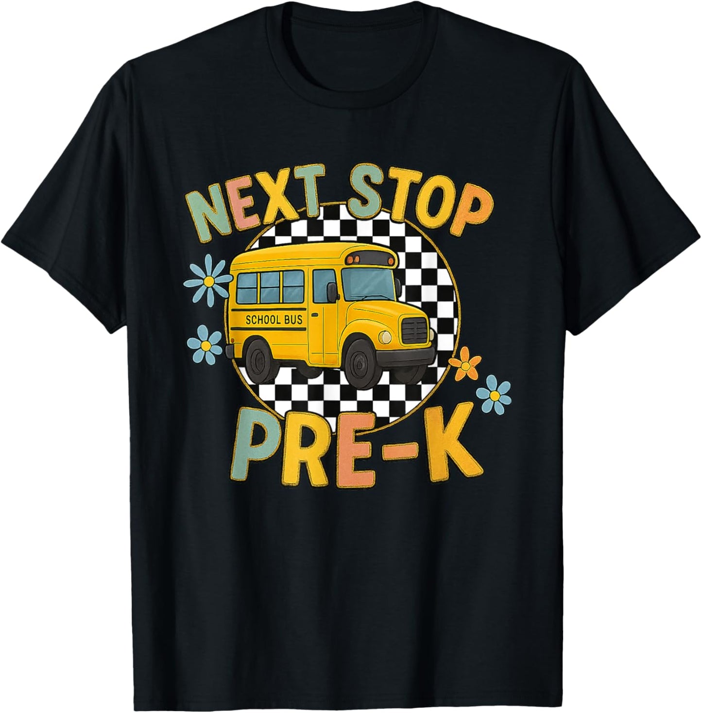 Next Stop Pre-k School Bus Graduation Preschool Kids Grad T-shirt by TeeBrew