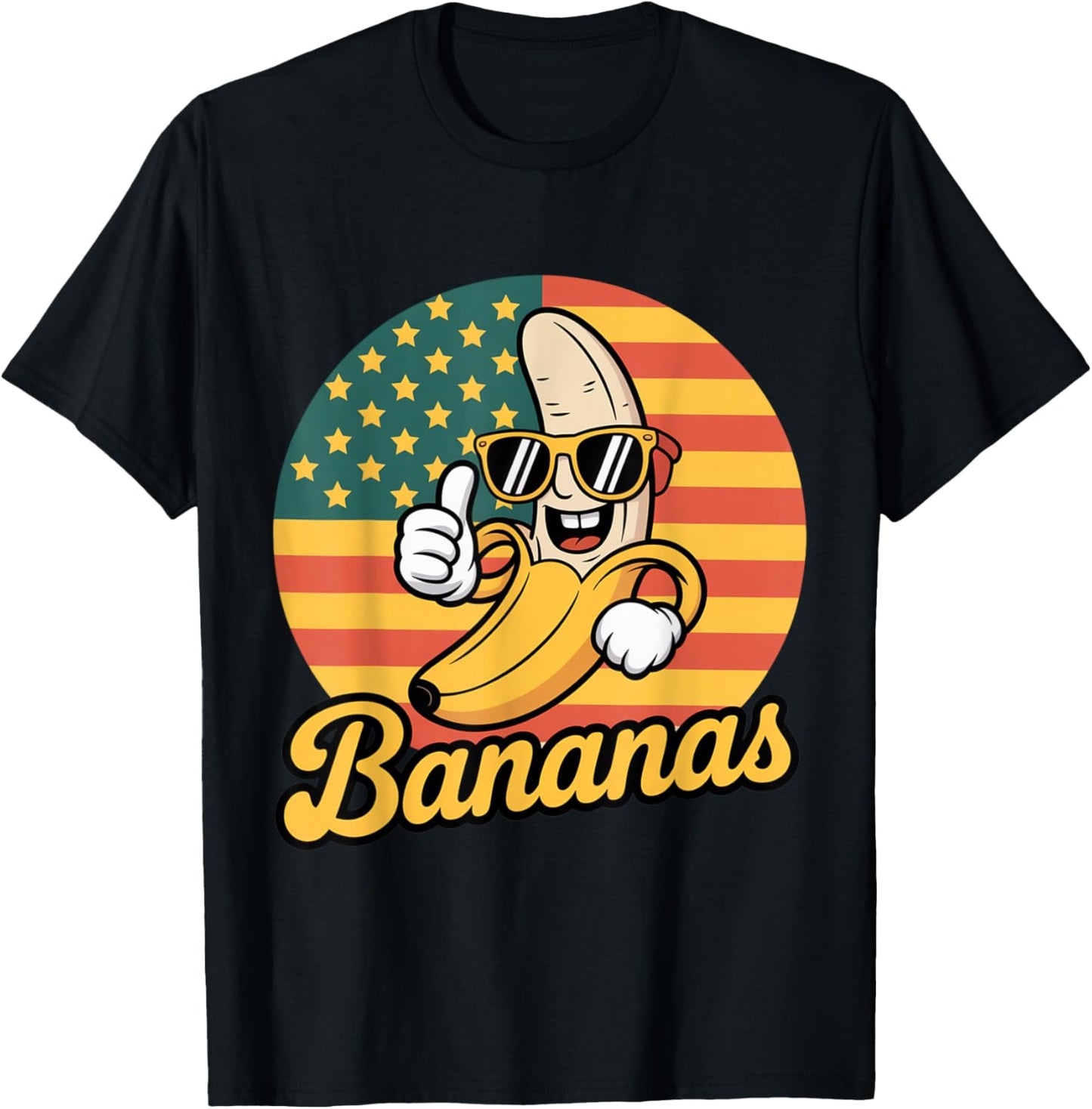 Bananas Retro Usa Flag Family Name Pride 4th July Vibes T-shirt