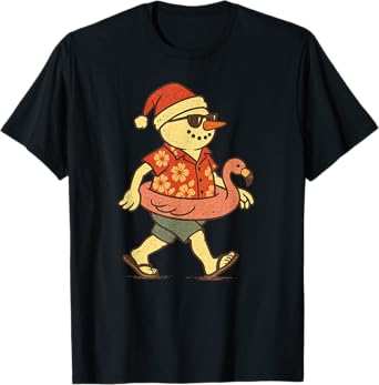 Christmas In July 2025 Santa Summer Funny Beach Christmas T-Shirt