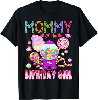 Mommy Of The Birthday Gifts Girl Candyland Candy Birthday T-Shirt