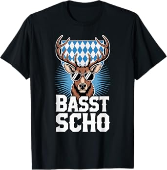 Basst Scho Bavarian Stag Oktoberfest Beer Humor T-Shirt