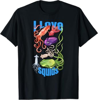 I Love Squids octopus cephalopod ocean summer kawaii cute Men Women Girls Kids T-Shirt